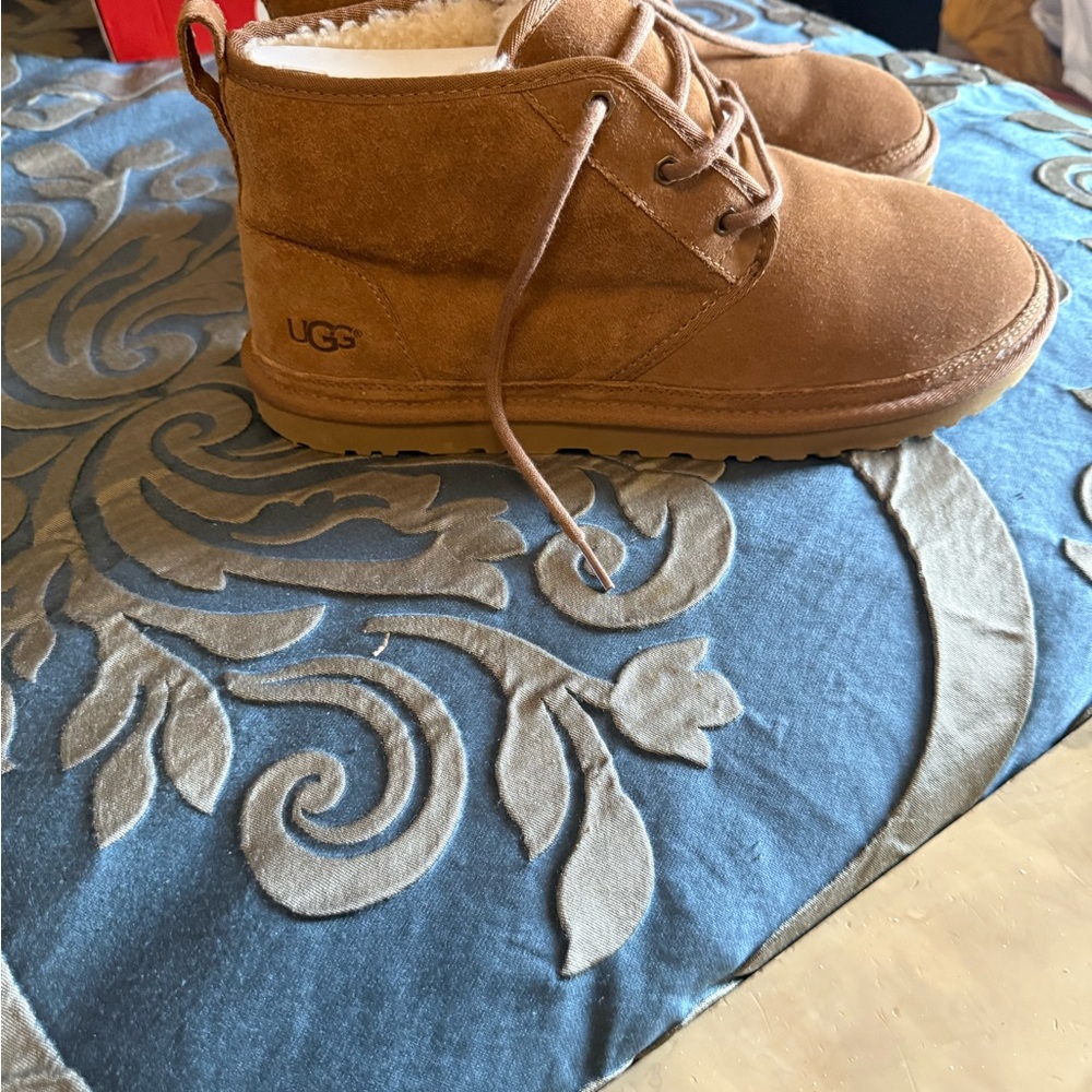 UGG Tan Suede Lace-Up Boots